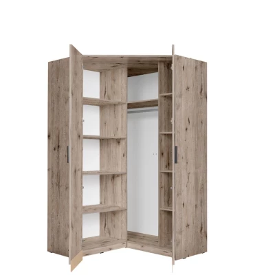 Eckkleiderschrank 117 cm FUNZA 5 - Wellington Eiche