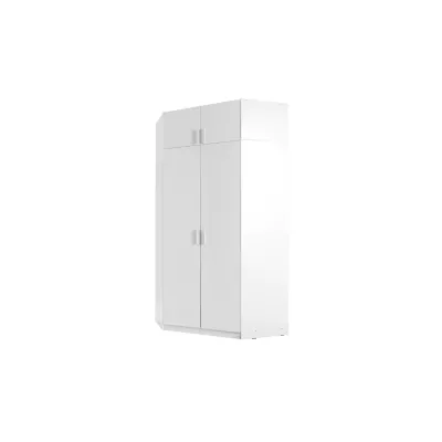 Eckkleiderschrankerweiterung 117 cm FUNZA 5 - Alpinweiß / Hochglanzweiß