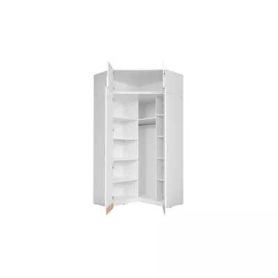 Eckkleiderschrankerweiterung 117 cm FUNZA 5 - Alpinweiß / Hochglanzweiß
