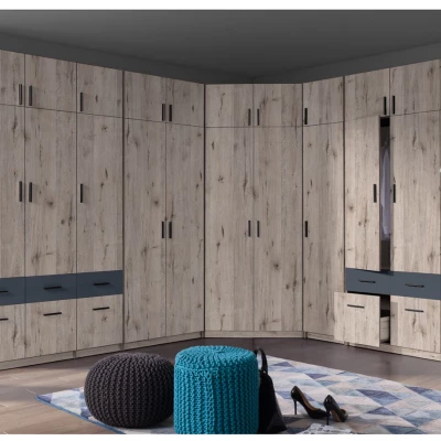 Schmaler Kleiderschrank 45 cm FUNZA 1 - Wellington Eiche