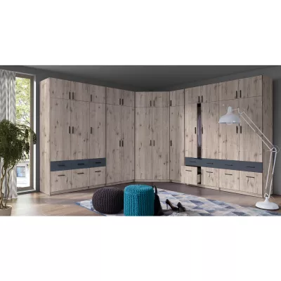 Schmaler Kleiderschrank 45 cm FUNZA 1 - Wellington Eiche