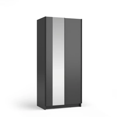 Schmaler Spiegelschrank 80 cm CARTAGO - schwarz