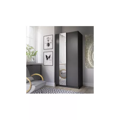 Schmaler Spiegelschrank 80 cm CARTAGO - schwarz