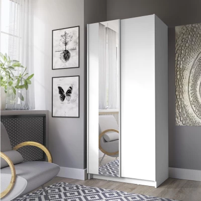 Schmaler Spiegelschrank 80 cm CARTAGO - weiß