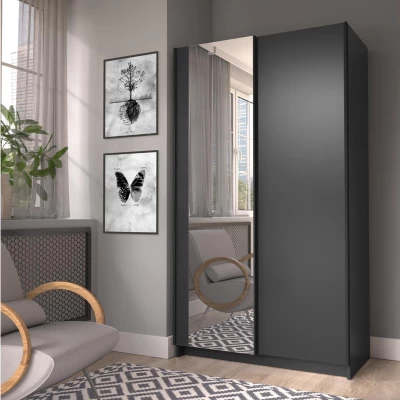 Schmaler Spiegelschrank 100 cm CARTAGO - schwarz