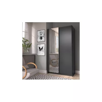 Schmaler Spiegelschrank 100 cm CARTAGO - schwarz