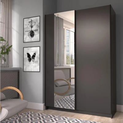 Schmaler Spiegelschrank 120 cm CARTAGO - schwarz