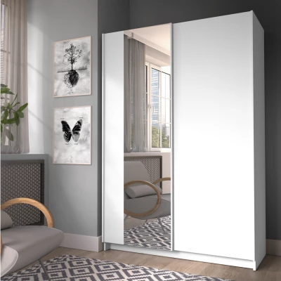 Schmaler Spiegelschrank 120 cm CARTAGO - weiß