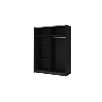 Kleiderschrank mit Spiegel 150 cm BUGA - Eiche handwerklich / schwarz