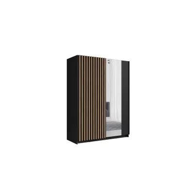 Kleiderschrank mit Spiegel 150 cm BUGA - Eiche handwerklich / schwarz