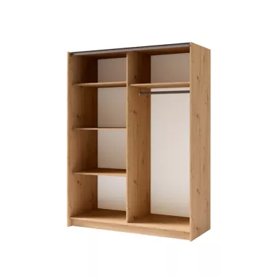 Breiter Kleiderschrank 180 cm mit Spiegel LORICA - Eichenholz
