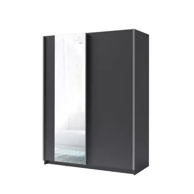 Breiter Kleiderschrank 180 cm mit Spiegel LORICA - Graphit