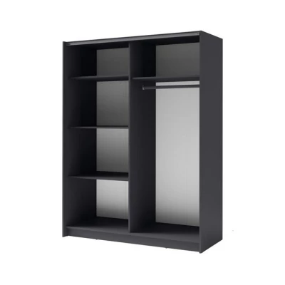 Breiter Kleiderschrank 180 cm mit Spiegel LORICA - Graphit