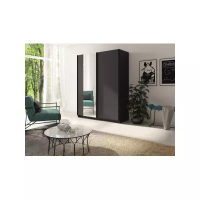 Breiter Kleiderschrank 180 cm mit Spiegel LORICA - Graphit