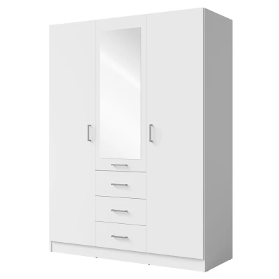 Kleiderschrank mit Spiegel 151 cm SIBATE - weiß