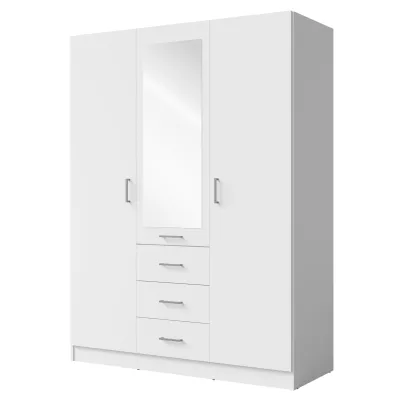 Kleiderschrank mit Spiegel 151 cm SIBATE - weiß