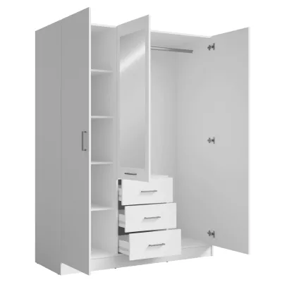 Kleiderschrank mit Spiegel 151 cm SIBATE - weiß