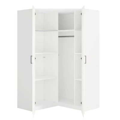 Eckkleiderschrank 117 cm CERETE 6 - weiß