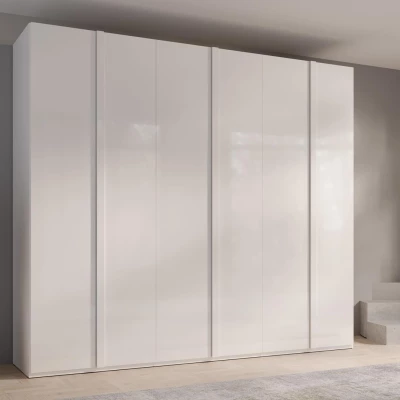 Großer Kleiderschrank 271 cm GUAMO – Alpinweiß / Glanzweiß