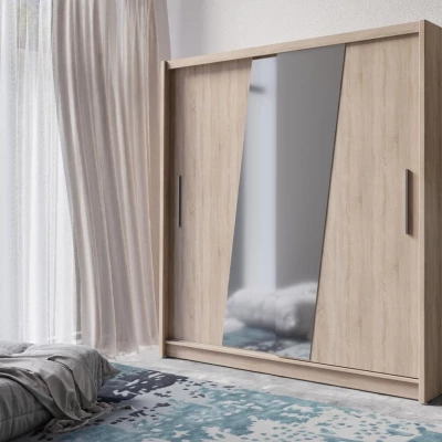 Kleiderschrank mit Spiegel 200 cm CHOCONTA 2 - Sonoma-Eiche