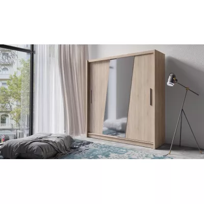 Kleiderschrank mit Spiegel 200 cm CHOCONTA 2 - Sonoma-Eiche
