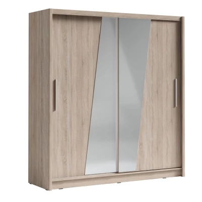 Kleiderschrank mit Spiegel 200 cm CHOCONTA 2 - Sonoma-Eiche