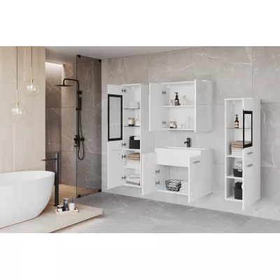 Badezimmergarnitur ESTELA 2 – weiß matt / weiß glänzend