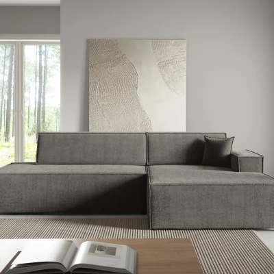 Ecksofa mit Stauraum WINDSOR 1 – Mausgrau, rechte Ecke