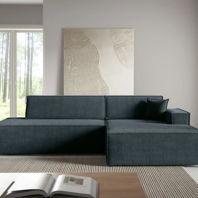 Ecksofa mit Stauraum WINDSOR 1 – blaugrau, rechte Ecke