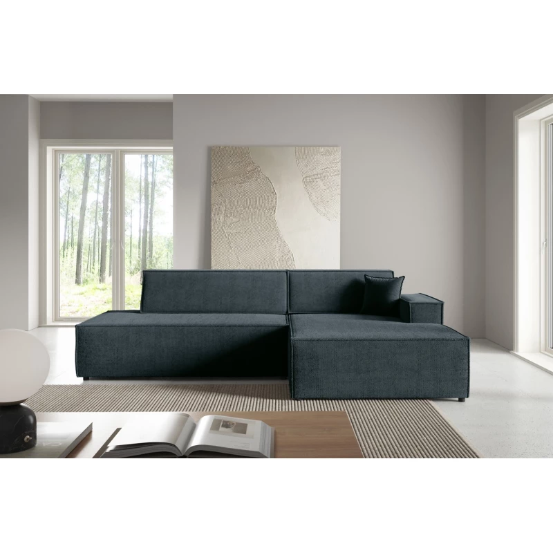 Ecksofa mit Stauraum WINDSOR 1 – blaugrau, rechte Ecke