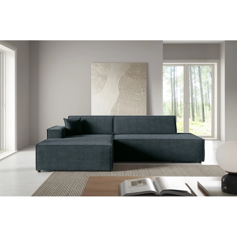 Ecksofa mit Stauraum WINDSOR 1 – blaugrau, linke Ecke