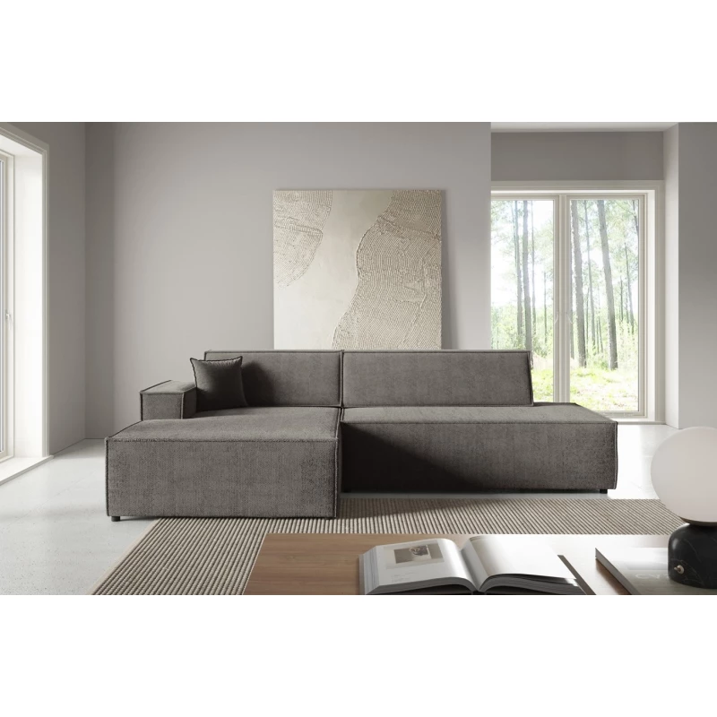 Ecksofa mit Stauraum WINDSOR 1 – Mausgrau, linke Ecke
