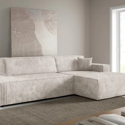 Ecksofa mit Stauraum WINDSOR 1 – cremefarben, rechte Ecke