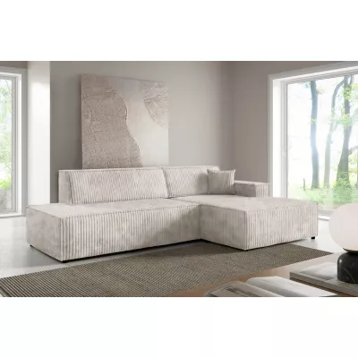 Ecksofa mit Stauraum WINDSOR 1 – cremefarben, rechte Ecke