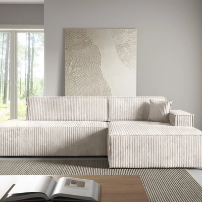 Ecksofa mit Stauraum WINDSOR 1 – cremefarben, rechte Ecke