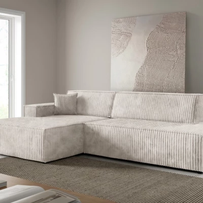 Ecksofa mit Stauraum WINDSOR 1 – cremefarben, linke Ecke