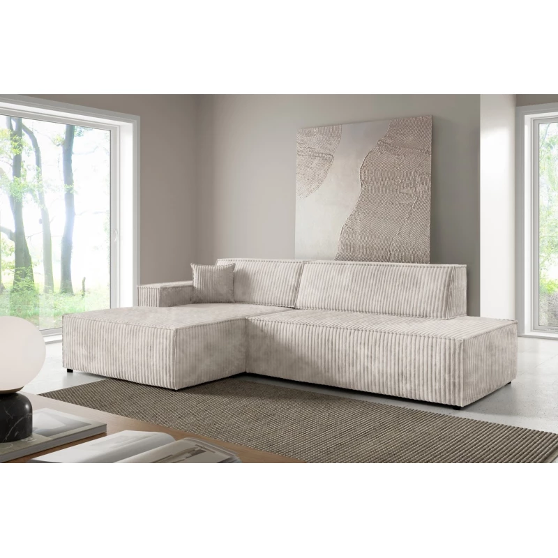 Ecksofa mit Stauraum WINDSOR 1 – cremefarben, linke Ecke