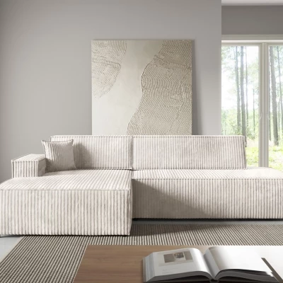 Ecksofa mit Stauraum WINDSOR 1 – cremefarben, linke Ecke