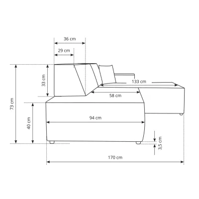 Ecksofa mit Stauraum WINDSOR 1 - ecru 2, linke Ecke
