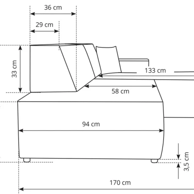 Ecksofa mit Stauraum WINDSOR 1 – cremefarben, linke Ecke