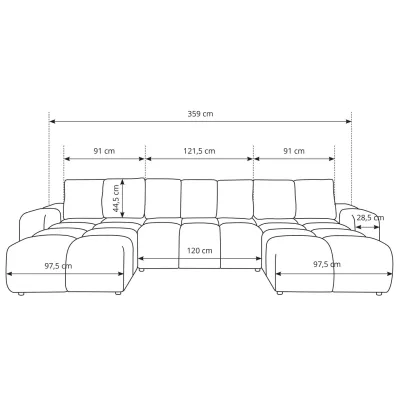 TRURO 2 U-förmiges Schlafsofa – hellbeige