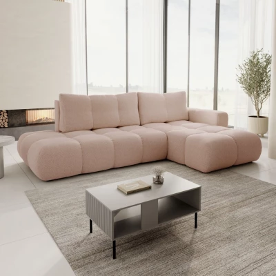 Schlafsofa mit Stauraum TRURO 1 – Aprikose, rechte Ecke