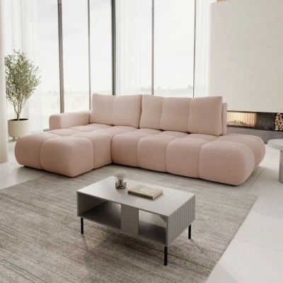 Schlafsofa mit Stauraum TRURO 1 – Aprikose, linke Ecke