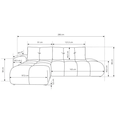 Schlafsofa mit Stauraum TRURO 1 - blau, linke Ecke