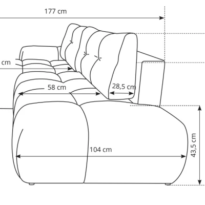Schlafsofa mit Stauraum TRURO 1 - blau, linke Ecke