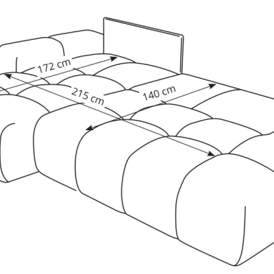 Schlafsofa mit Stauraum TRURO 1 - blau, rechte Ecke