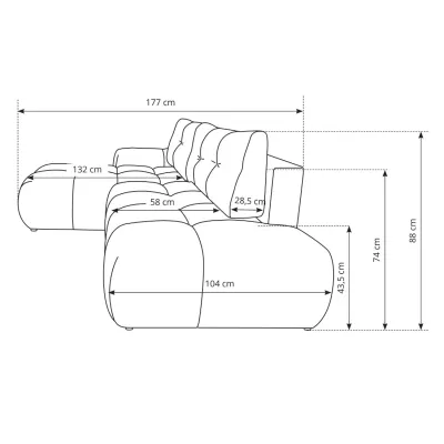 Schlafsofa mit Stauraum TRURO 1 – silber, linke Ecke
