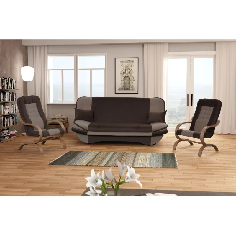 INGRIDA Sitzgruppe - braun / hellbraun / Buche