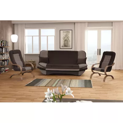 INGRIDA Sitzgruppe - braun / hellbraun / Buche
