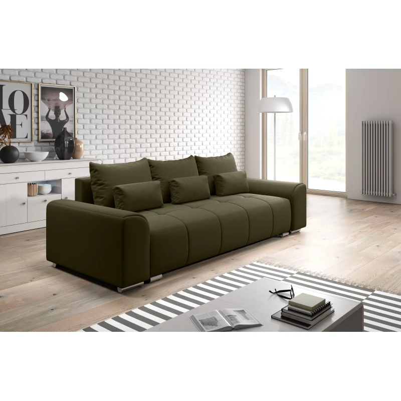 RANDA Dreisitzer-Schlafsofa – Khaki